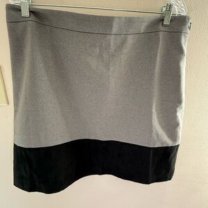 LOFT Gray and Black Mini Skirt